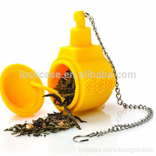 New Design Collapsible Submarine Shape Silicone Tea Strainer /Infuser/Filter